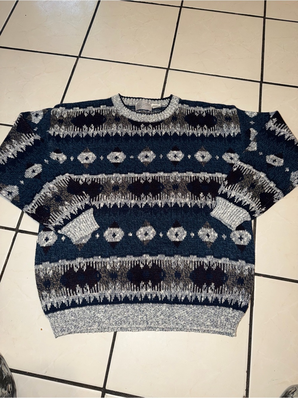90's Geometric Sweater by Method